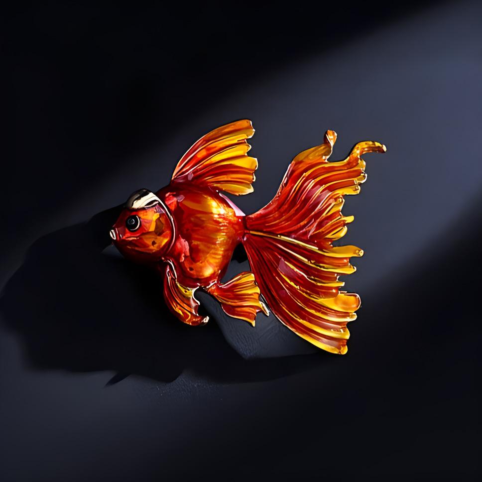 Goldfish Brooch, High-End Femininity, Enamel Color, Koi Corsage, Niche Design, Pin, Suit And Accessories