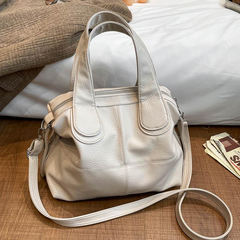Simple Women's Handbag, Solid Color, Large Capacity Women's Shoulder Bag, Multi Compartment Storage, Suitable for Women's Holiday Gifts