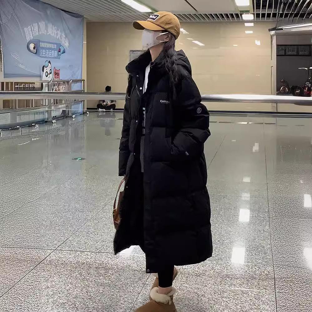 Winter Women's Plus Size Cotton Jacket Thickened Workwear Knee-length Jacket