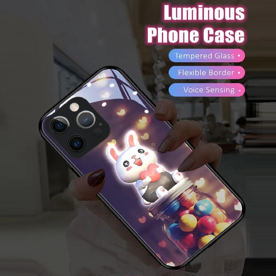 LED Light Glowing Luminous Phone Case for IPhone 11 12 13 14 15 X Xs Xr Mini Pro Max Plus