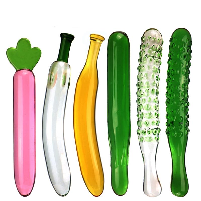 VaHppy Meyveler/Sebzeler Stilize Yapay Penis Küçük 100g 18*2cm Cam Mastürbatörler Kızlar İçin Seks Oyuncakları Kadınlar İçin SM BDSM