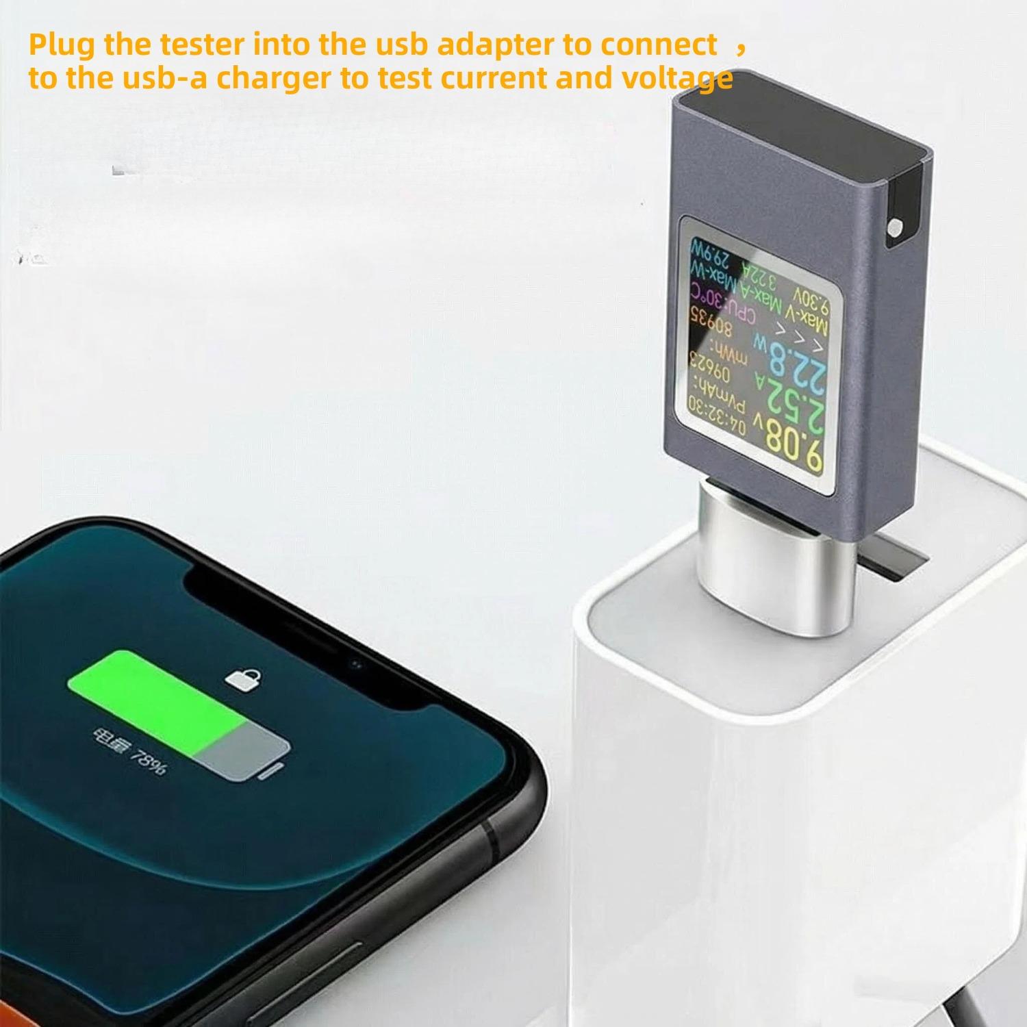 Digital USB-C Power Meter 100W | Adapter Kit Included | Voltage Current Tester for PD/QC Fast Charging, Laptop, Phone