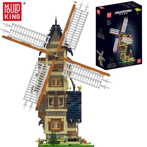MOULD KING 10060 Medieval Building Block The MOC-138190 Windmill Model European Century Brick Toys Assembly Kids Christmas Gift