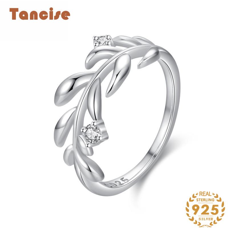 Tancise Classic 925 Sterling Silver Zircon Ring Ladies Jewelry Promesse de mariage Cadeau de fête