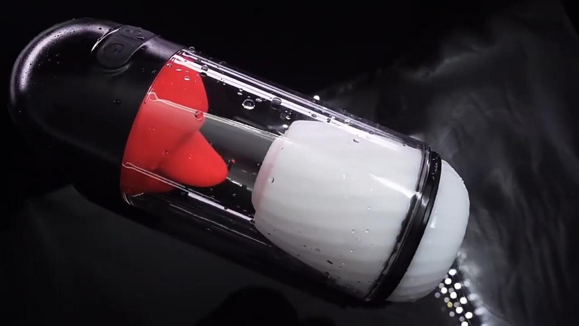 Sex Machine Male Masturbator Cup 360° Tongue Licking Vibrator APP Control Pocket Pussy Penetration Red Lips Sex Toys for Men