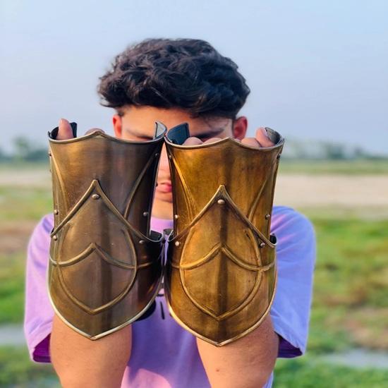 Ruka Loket Sada Středověká Zbroj Chránič Ruky Rytíř Cosplay Halloweenský Kostým Nejlepší Dárek pro Něj