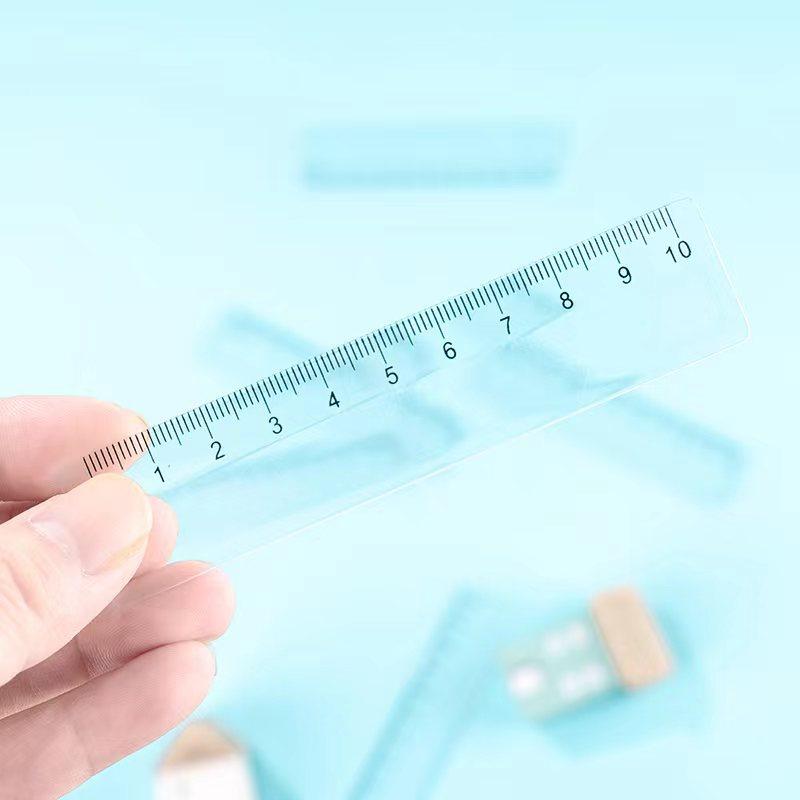 Transparent PS Mini Straight Ruler 10cm Single Scale Measuring Stick