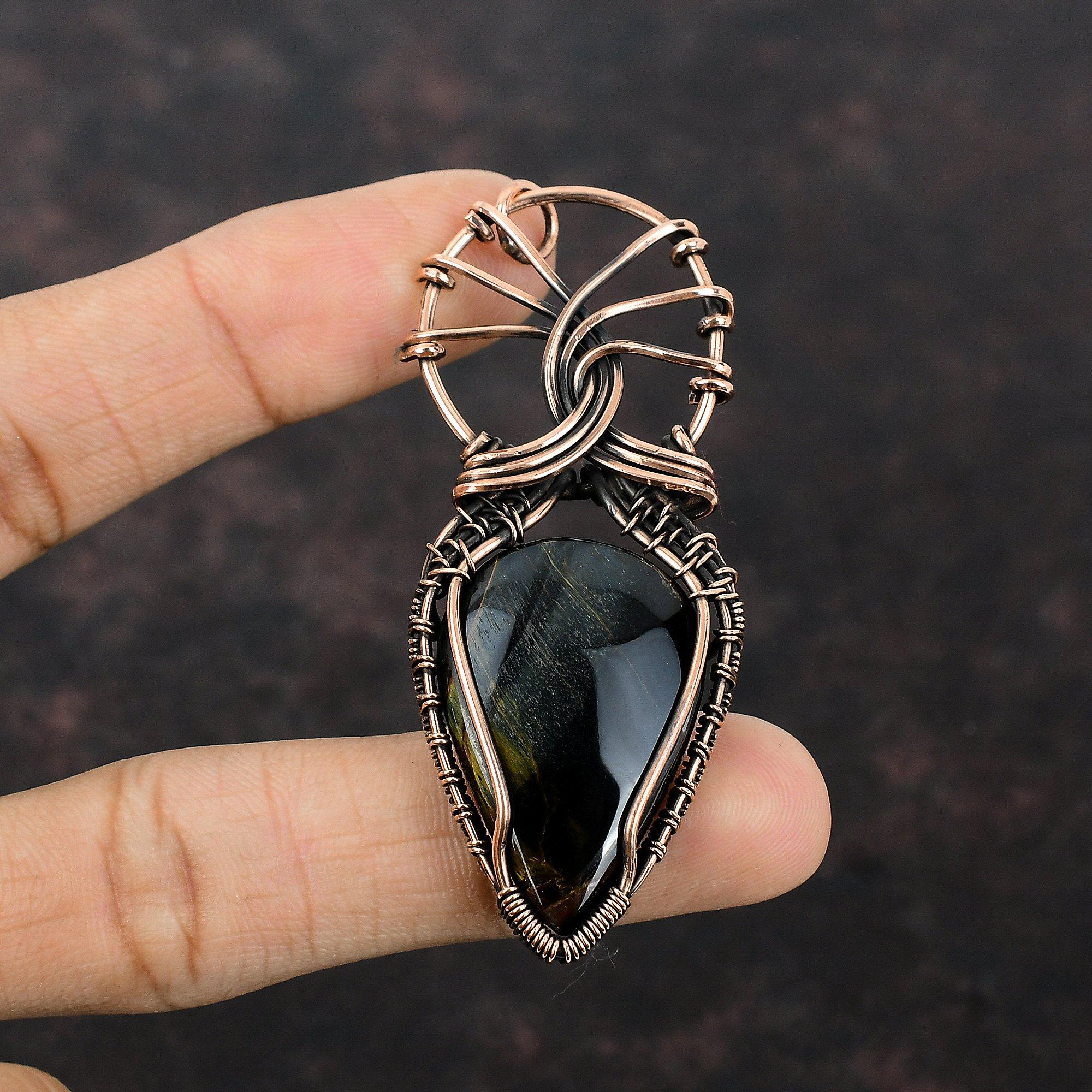 Nellite Pendant Copper Wire Wrapped Pendant Genuine Gemstone Pendant Handmade Pendant Nellite Jewelry Gift For Her Copper Wire Wrap Jewelry