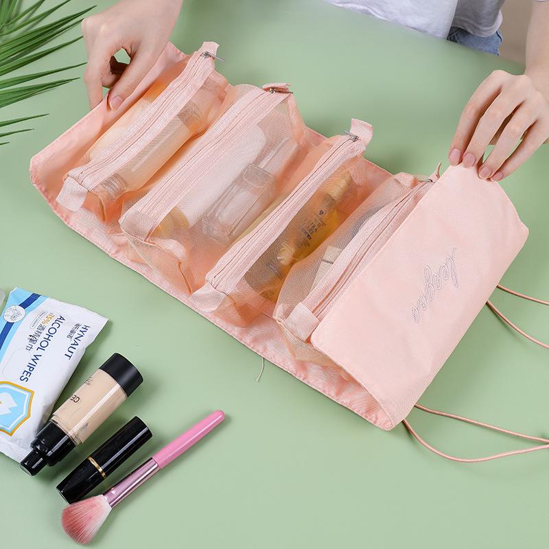 Detachable Makeup Bag Simple Women's Foldable Travel Cosmetic Storage Organizer Wash Bag Toiletry Bag