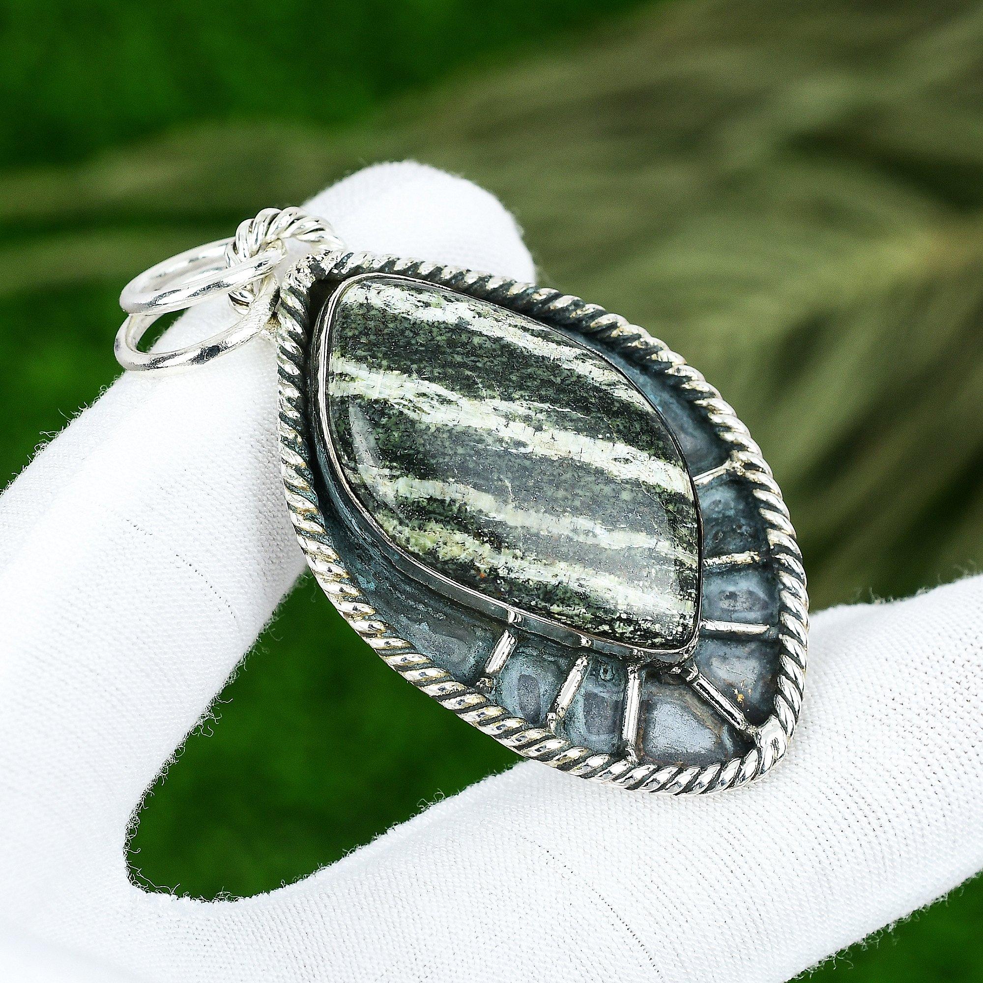 Sisters Day Sale Marquise Natural Green Swiss Opal Pendant Jewelry 925 Silver