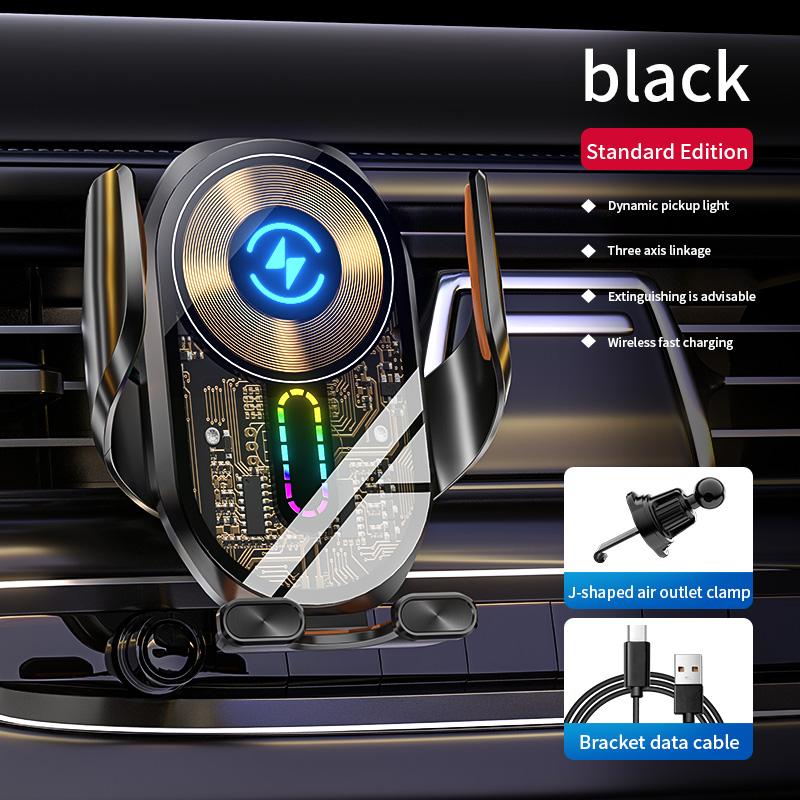 2025 New A5 Three-axis Linkage Creative Transparent Pickup Light Luminous Wireless Charging Mobile Phone Car Bracket