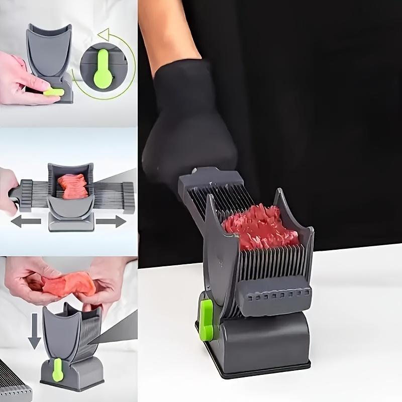 Manual Meat Slicer with Stainless Steel Blades,Kitchen Slicer|Ergonomic Kitchen Tool,Durable Kitchen Gadget