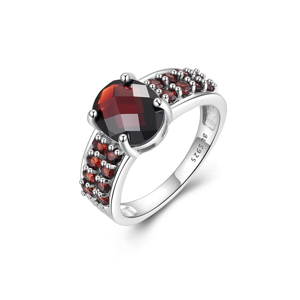 Luxury Classic Design Special Cut Natural Garnet Brio Ring S925 Silver Gorgeous Jewelry for Women Anniversary & Banquet Gifts