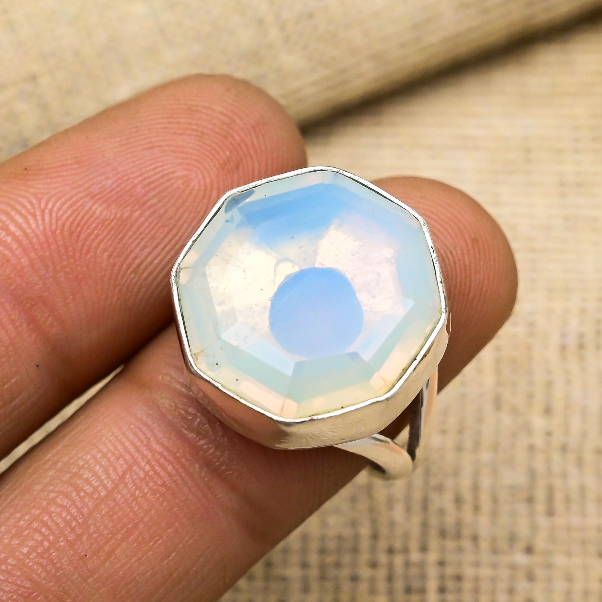 Milky Opal Handmade Gemstone Ring, 925 Solid Sterling Silver Ring Antique Jewelry, Ring For Engagement Gift
