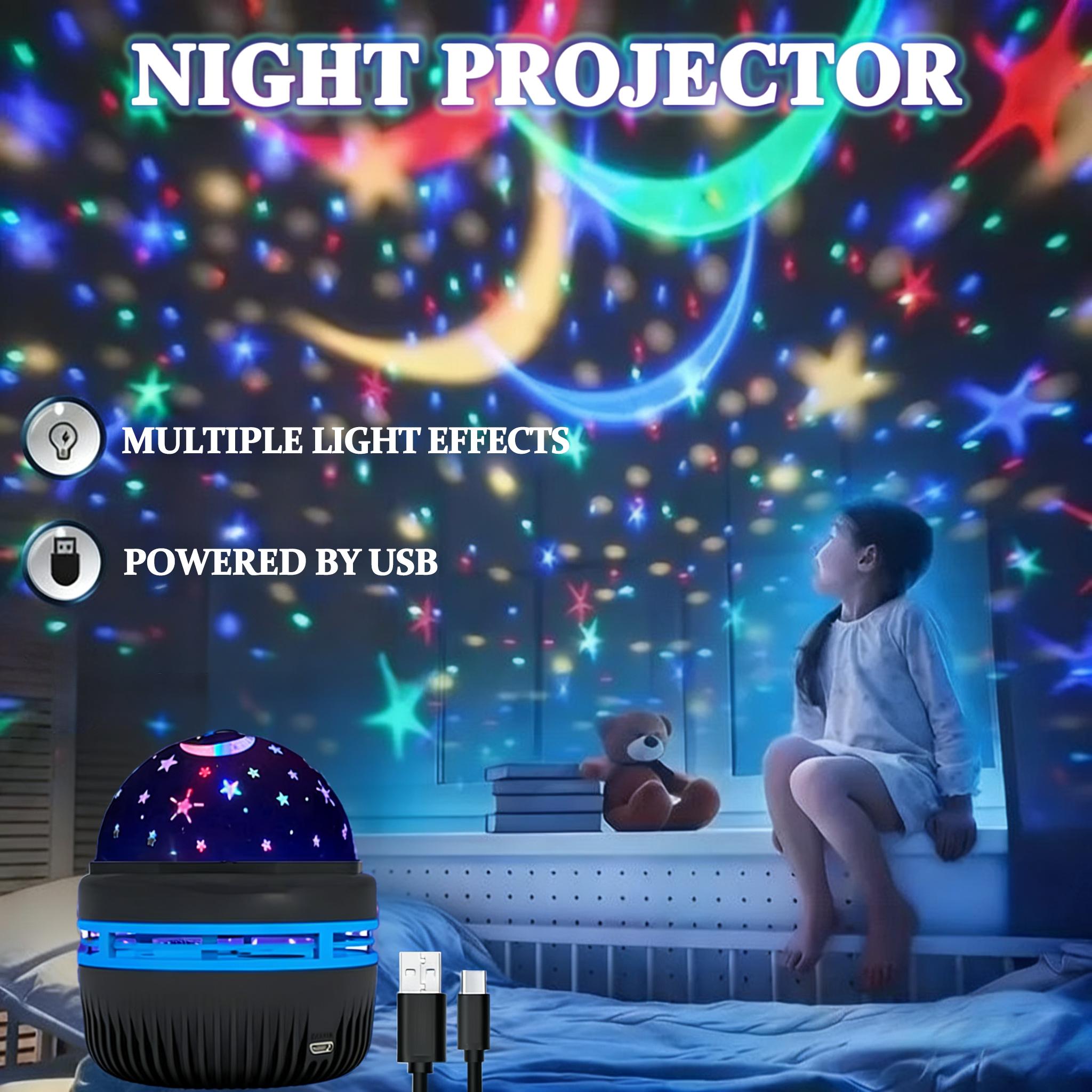 Colorful Starry Sky Projector Light – Moon & Star Magic Ball Night Lamp for Bedroom Kids Room Home Atmosphere Decor