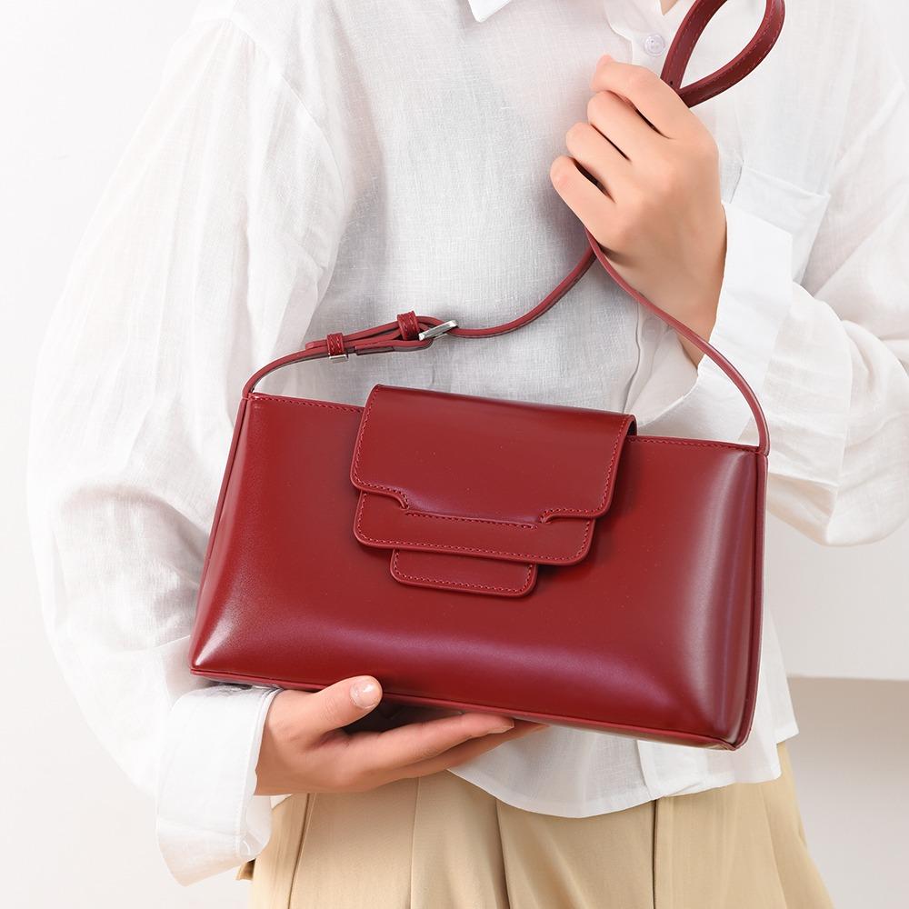 2025 Autumn New Fashion Niche Sense Women's Shoulder Bags Simple Noble Solid Color Female Messenger Bags High Sense PU Leather Ladies Small Square Bag