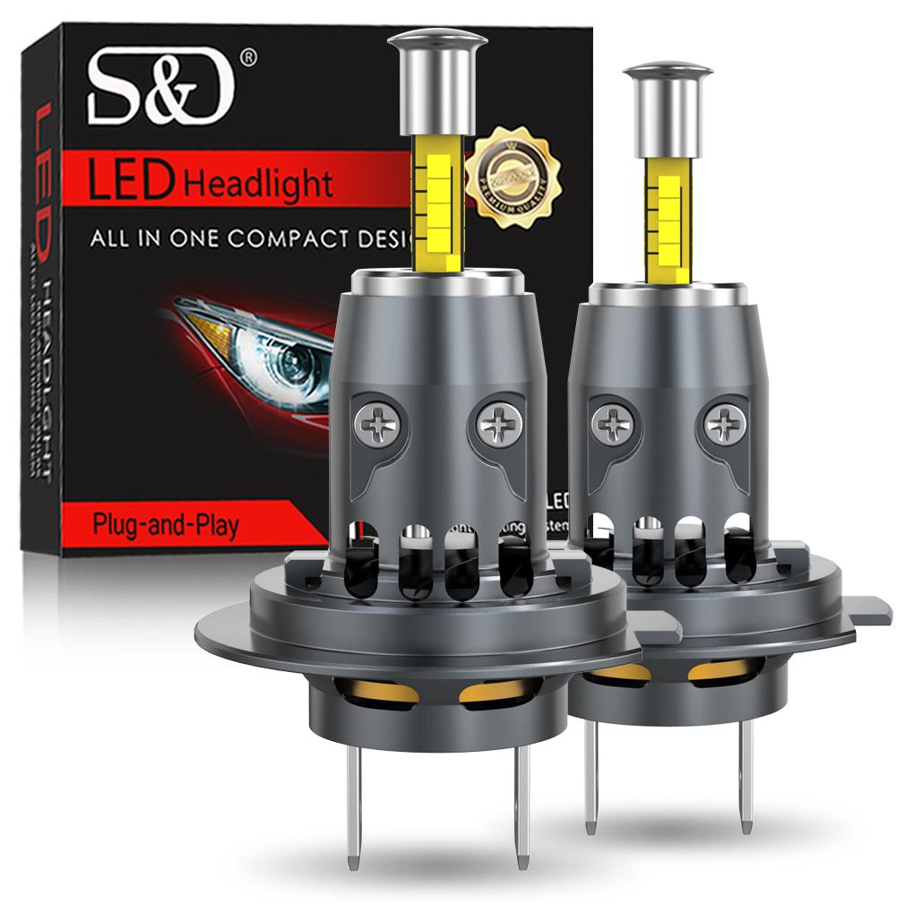 2stk 30000LM H7 LED billyskaster Canbus Led lys for trådløst med vifte CSP 4 sider Auto Mini H7 hodelykt tåkelys 6000K 12V