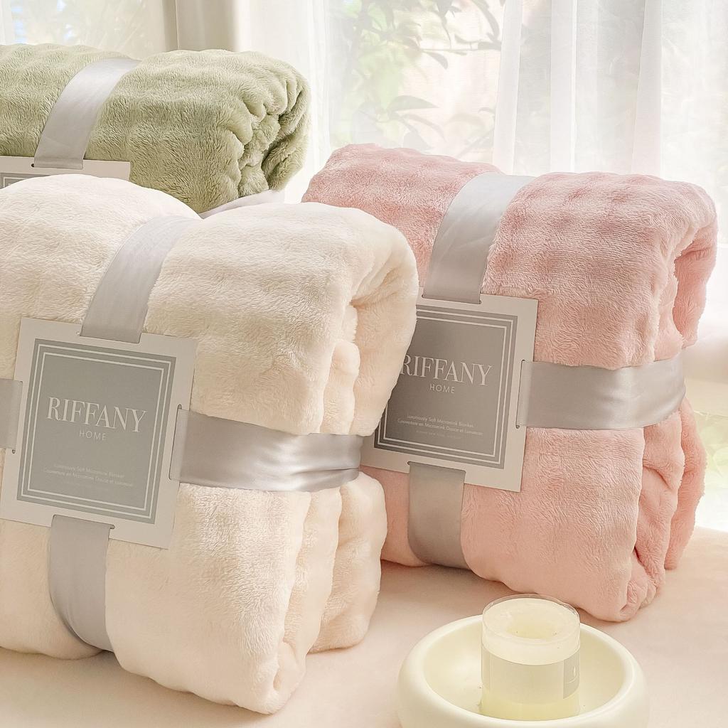 Coral Fleece Blanket - Flannel Double Sided Plush Throw for Bed, Sofa, Winter Warm Cover, Soft Cozy Blanket