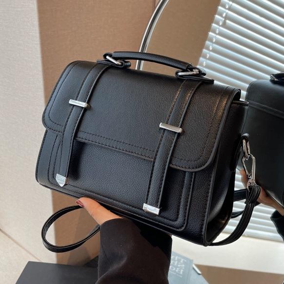 Elegant Textured Leather Handbag Classic Square Bag Fashion Crossbody Bag Versatile Tote Bag Minimalist Comfort Shoulder Bag