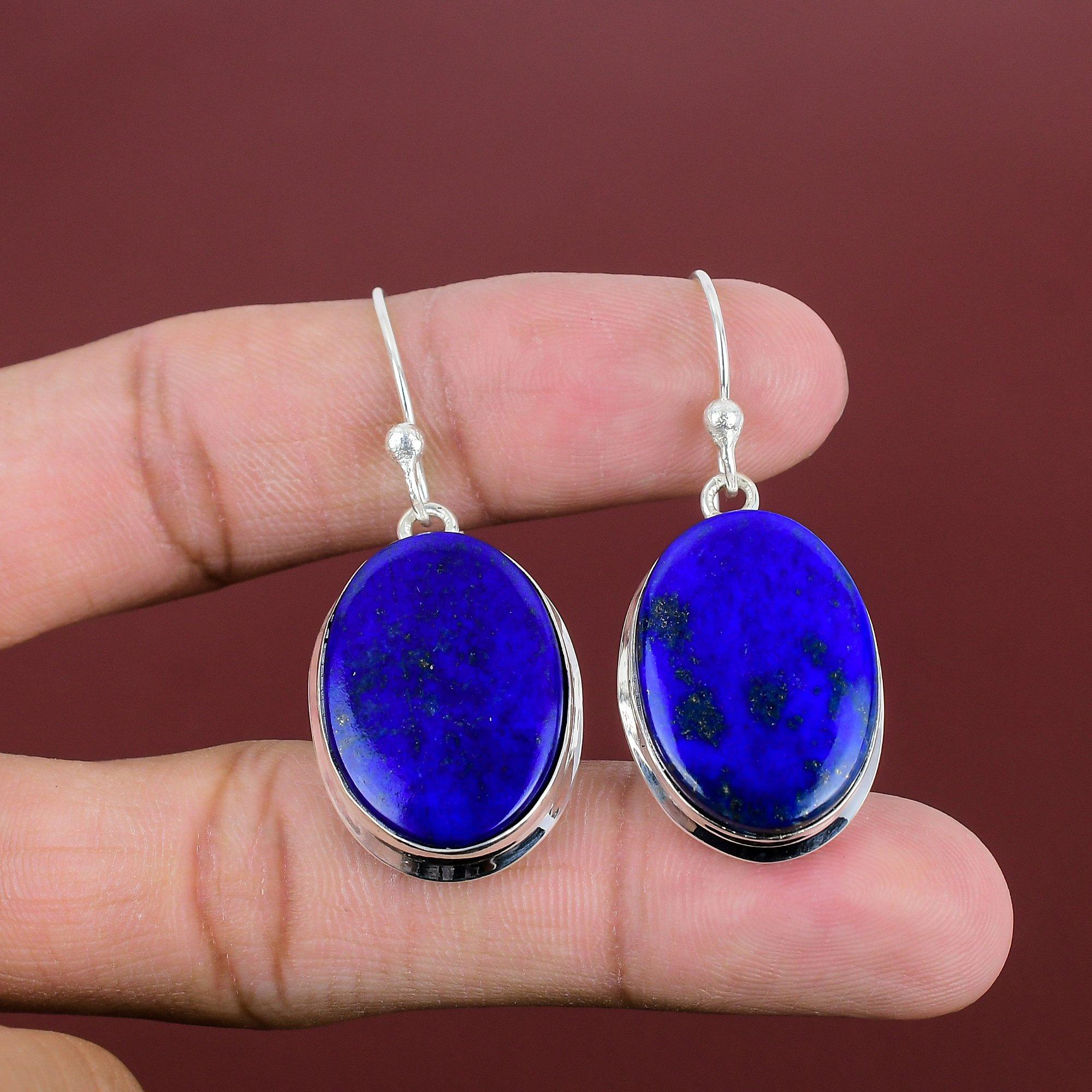 Lapis Lazuli Earrings Gemstone Earring Decent Jewelry 925 Sterling Silver Earring Handmade Earring Natural Lapis Lazuli Jewelry Gift For Her