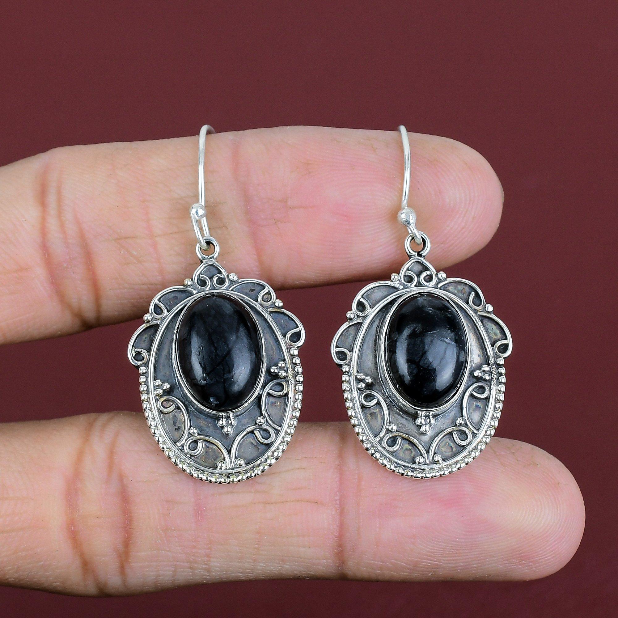 Picasso Jasper Earrings Vintage Earring Handmade Gemstone Jewelry 925 Sterling Silver Earring Drop Earring Gifts For Wife Birthstone Jewelry