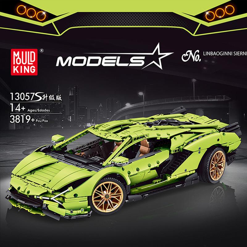 MOULD KING High-Tech The Green Sian Racing Car Model Building Blocks Bricks Kids Educational DIY Toys Birthday Gifts