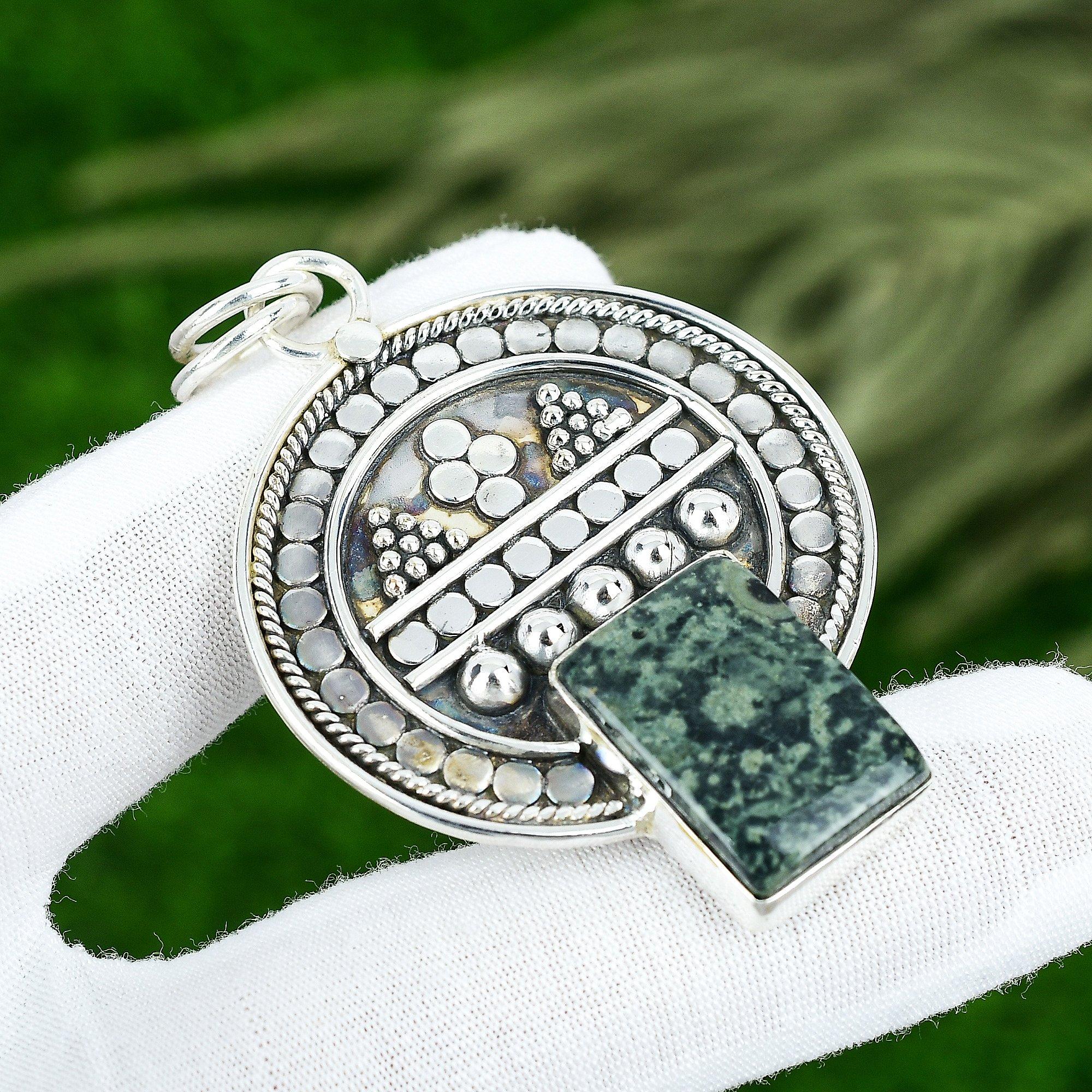 Friendship Day Sale Natural Kambaba Jasper New Pendant Jewelry Sterling Silver