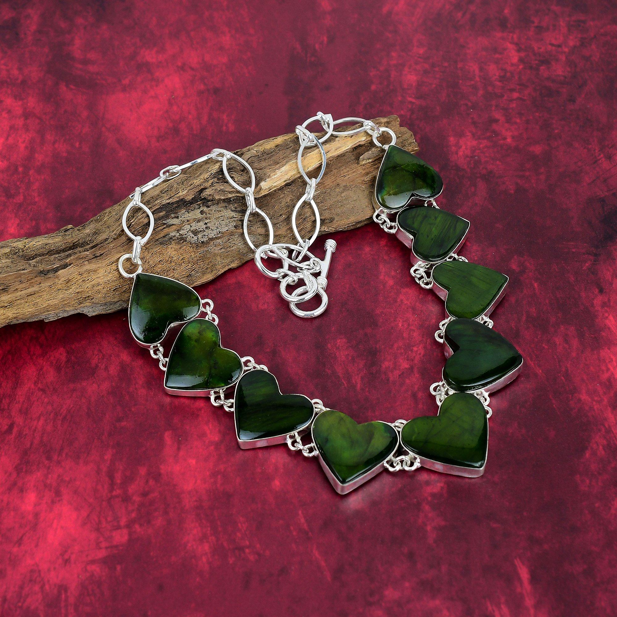 Green Flash Labradorite Handmade Gemstone Necklace, 925 Solid Sterling Silver Necklace Antique Jewelry, Adjustable Chain Necklace Engagement Gift