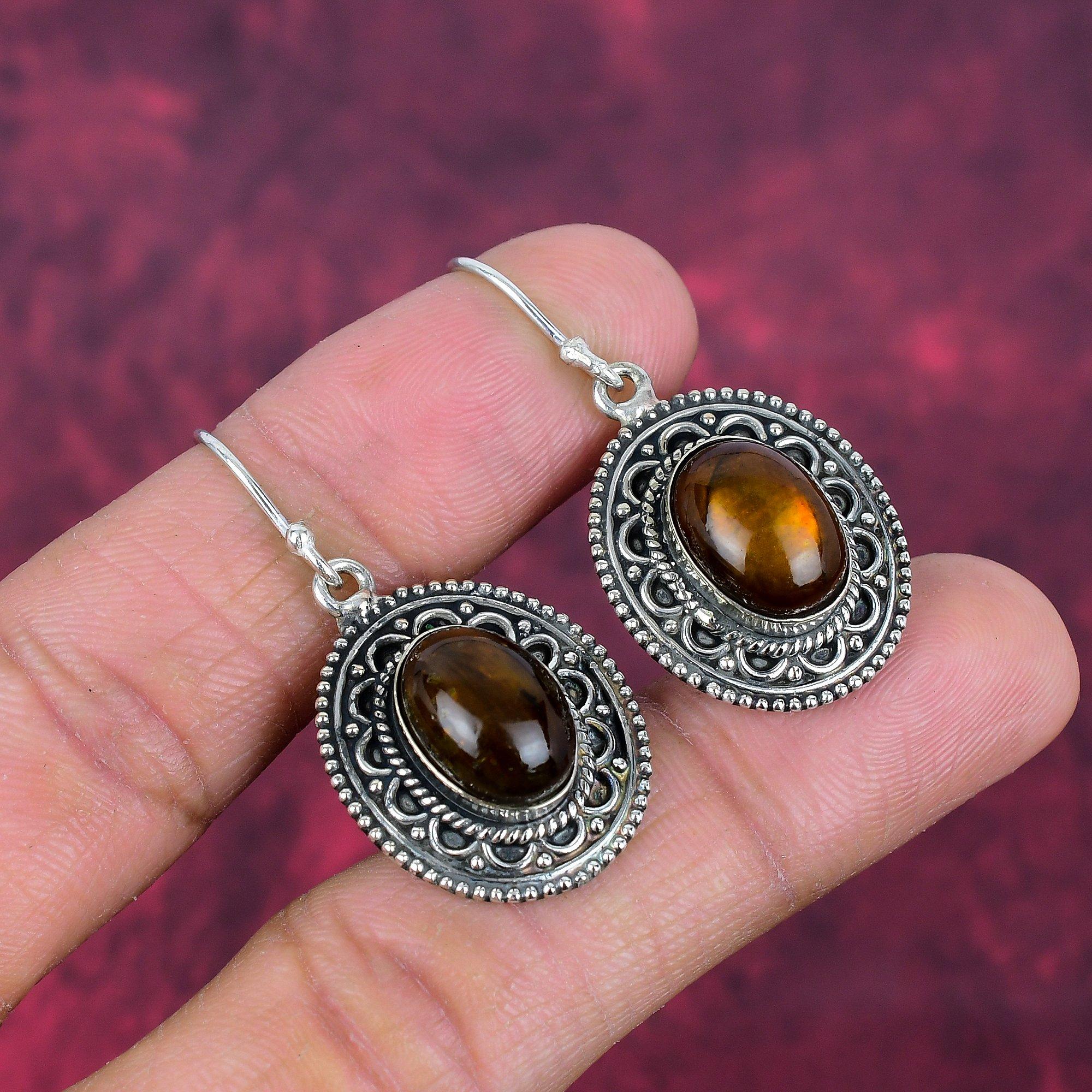 Yellow Flash Labradorite 925 Solid Sterling Silver Earrings, Handmade Gemstone Earrings Jewelry, Gifts For Wife Brand New Earrings