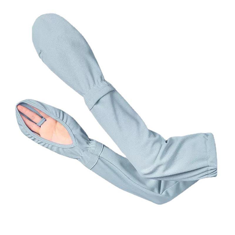 SEAMETAL 1 Pair Sun Protection Ice Silk Sleeve Gloves Summer Driving Anti-UV Loose Breathable Protective Sleeve