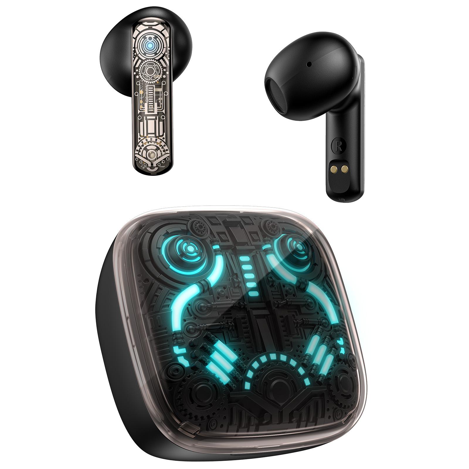 Onikuma T1 TWS Wireless Gaming Headphones, Headphones with RGB Touch Control, Four Light Modes, Dual Microphone, ENC Call Noise Cancellation