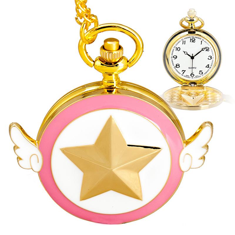 Japonské Anime Sailor Moon náhrdelník kapesní hodinky Quartz krásné přívěskové hodinky