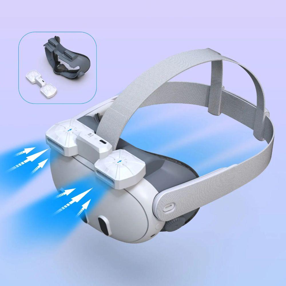 Wentylator chłodzący do akcesoriów Meta Quest 3, zestaw słuchawkowy VR aktywna wentylacja cyrkulacja powietrza oddychający interfejs twarzy osłona twarzy