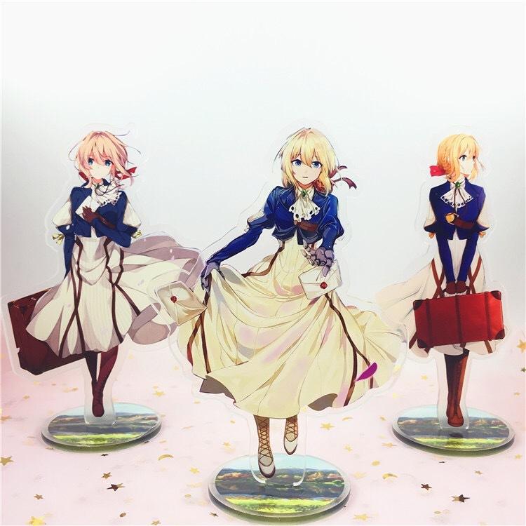 Anime Violet Evergarden Transparent Acrylic Stand Figure Desktop Decoration Collection Model Toy Cosplay Doll