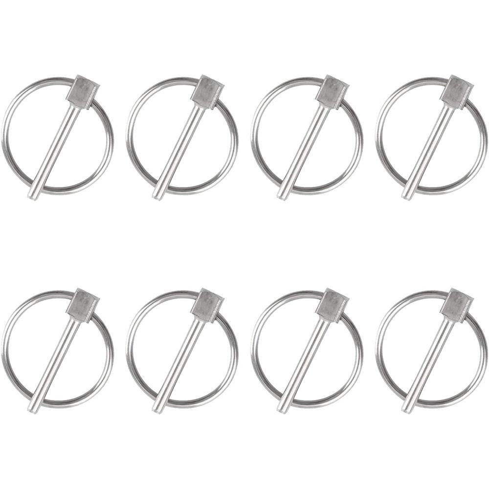 Sicherungsstifte, 8er-Pack, 3 mm Durchmesser Edelstahl Runde Sicherheitsnadeln, Anhänger-Sicherungsstifte, Geeignet für Schienen-, Landwirtschafts- und Rasengeräte.