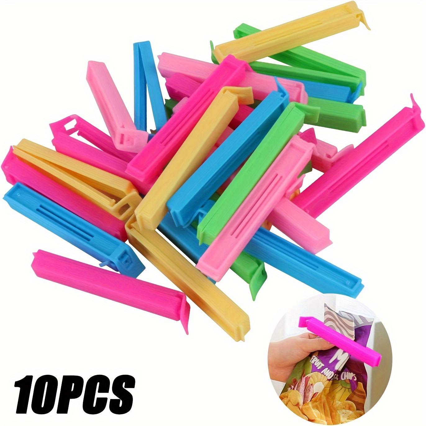 10pcs Plastic Food Bag Chip Clips, Reusable Sealing Clamps, Moisture-proof and Dust-proof Fresh-Keeping Kitchen Organizers and Storage Accessories.