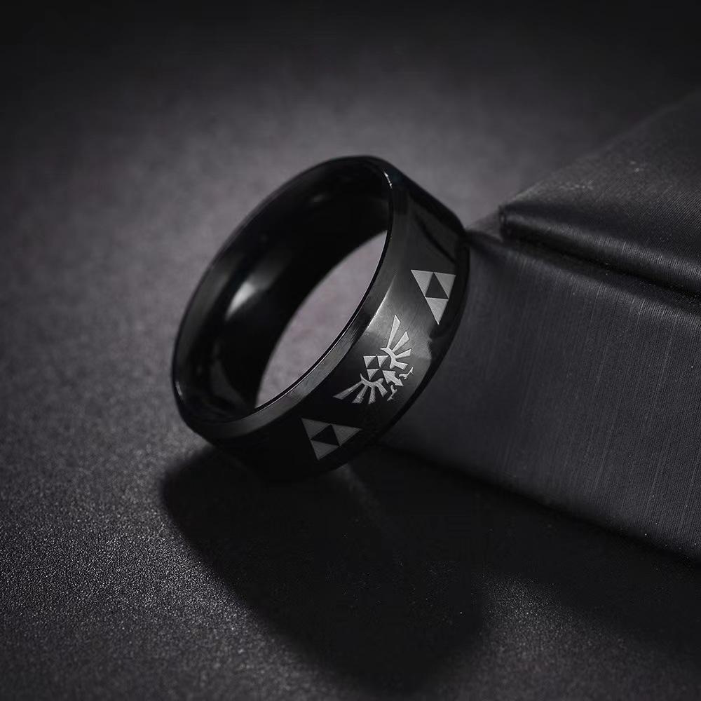 The Legend of Zeldas Triforce Triangle Symbol Band Ring for Men Women 316L Stainless Steel Finger Rings Cosplay Party Jewelry