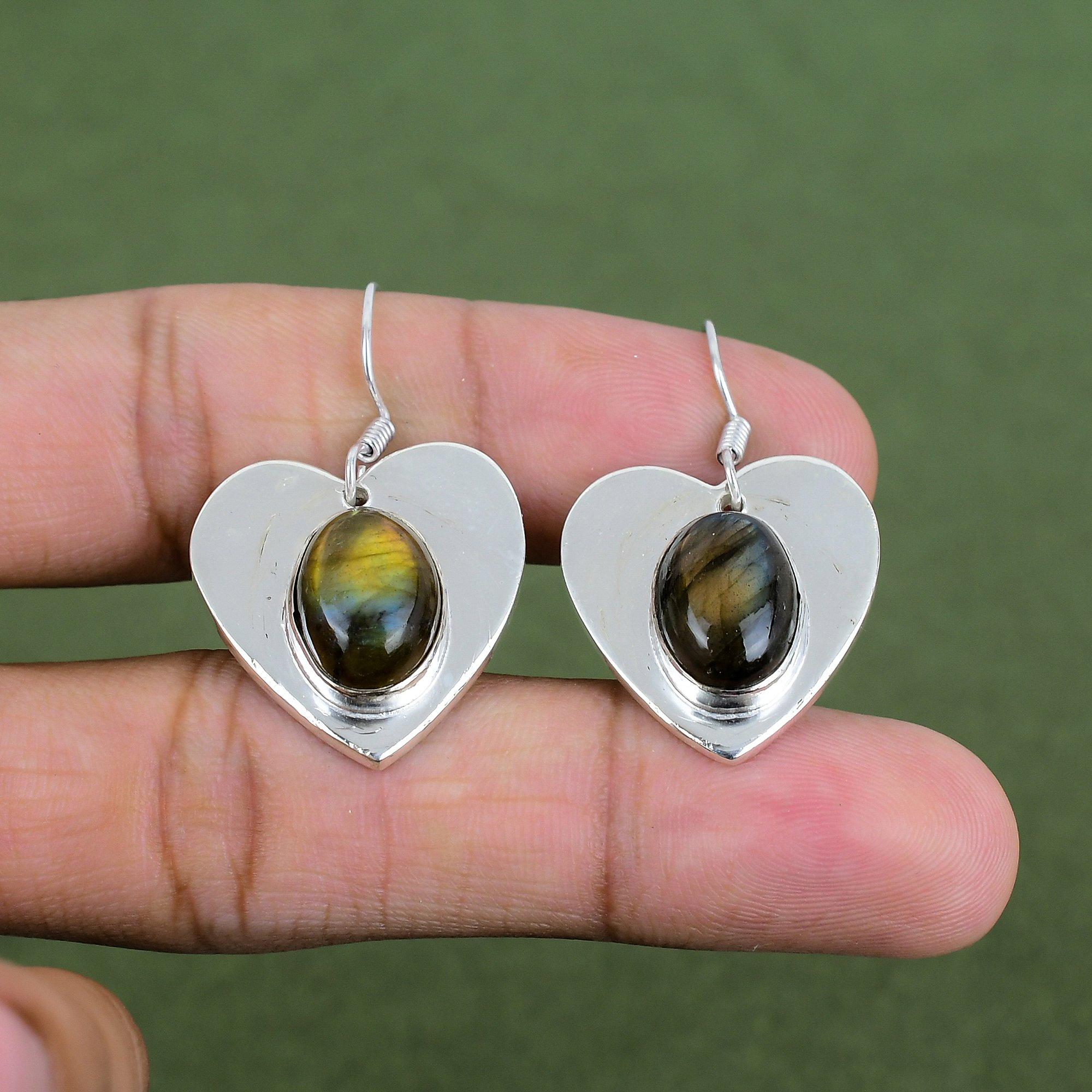 Boucle d'oreille Labradorite Boucle d'oreille Argent Sterling 925 Bijoux Délicats Boucles d'oreilles Faits Main Bijoux Pierre Précieuse Labradorite Boucle d'oreille Pendantes Cadeaux Pour Ami