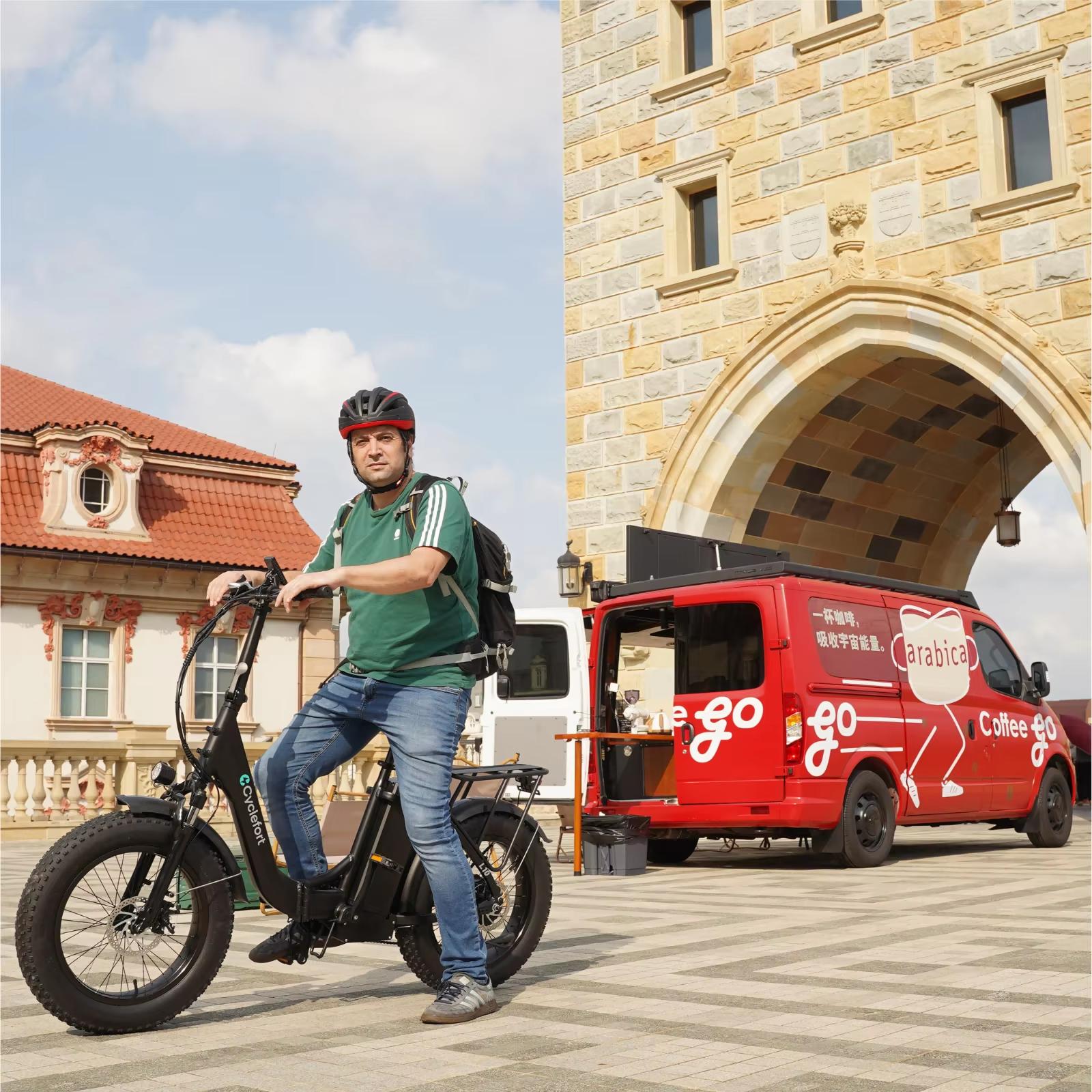 Cyclefort L10 Městské skládací elektrokolo se sedadlem 20palcové tlusté pneumatiky Terénní e-kolo Baterie 48V20Ah Motor 500W Městské dojíždění Elektrické kolo
