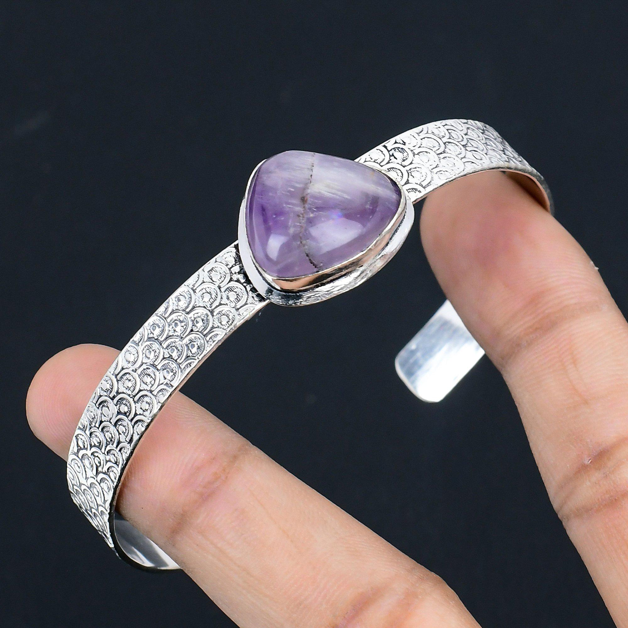 Memorial Day Sale 925 Silver Star Amethyst Gemstone Daughter New Bangle Jewelry