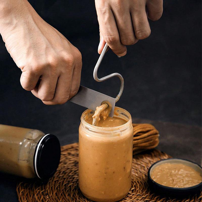1PCS Stainless Steel Peanut Butter Blender Butter Sauce Blender Manual Crank Mixing Tool Kitchen Gadget