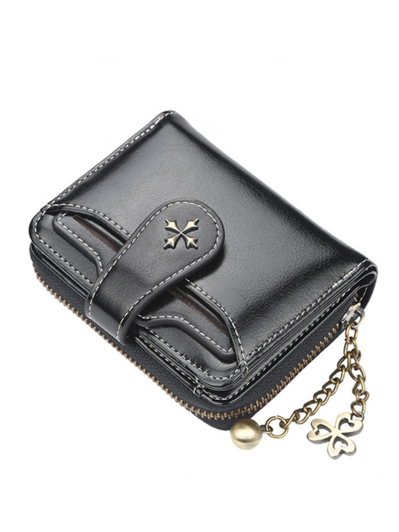 Damenkurzgeldbörse klassisch und retro im Stil. zeichnet sich durch ein schlichtes Design mit Hardware-Dekorationen aus und ist für den täglichen Gebrauch geeignet. mehrere Kartenfächer.