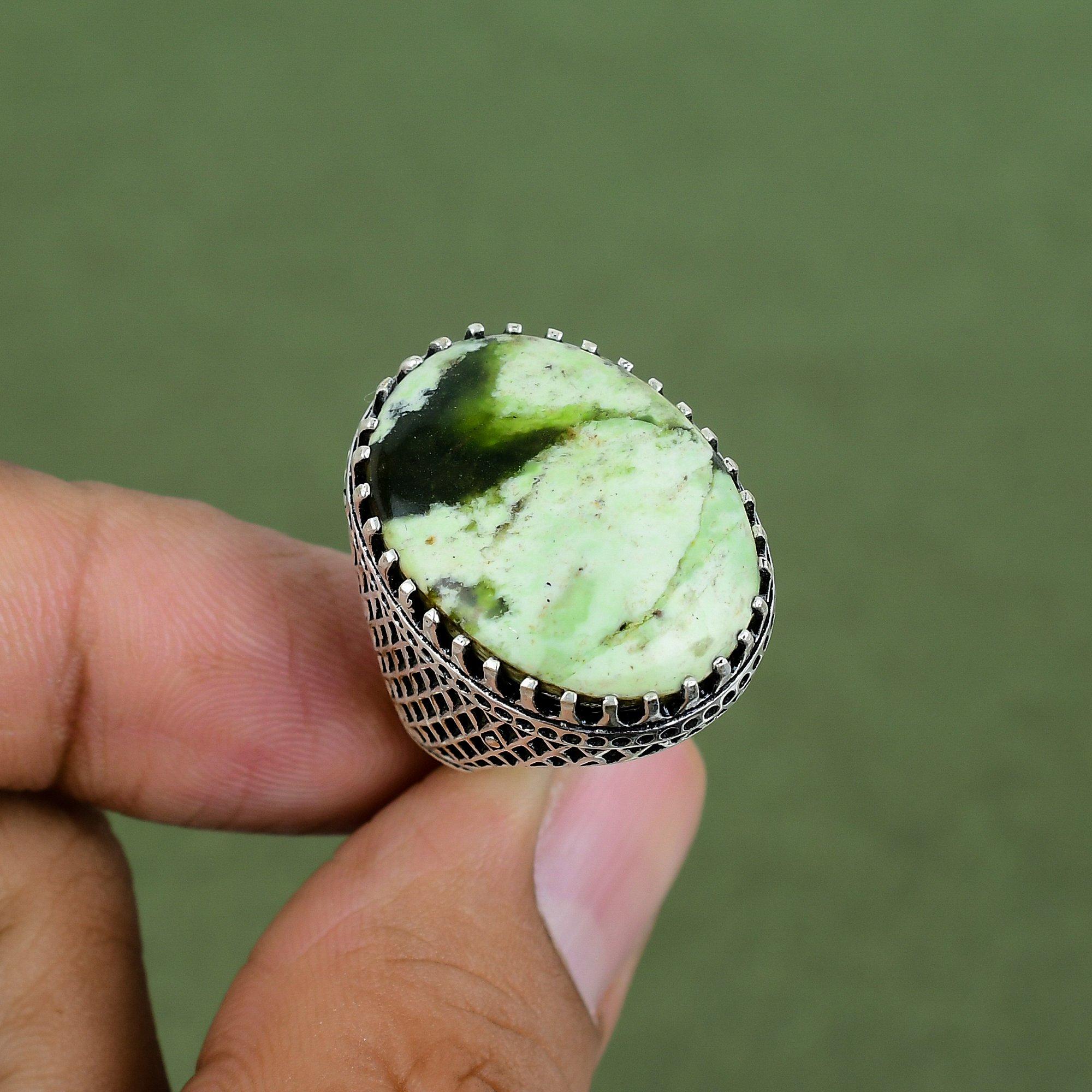 Australian Chrome Chalcedony Ring 925 Sterling Silver Rings Handmade Gemstone Jewelry Brand New Ring Engagement Gifts Available In Ring Size