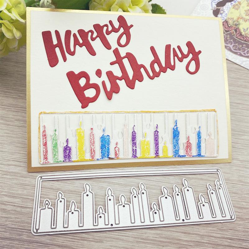 Viele Kerzen haben Design-Muster, Metall-Stanzformen, DIY, Scrapbooking, Prägeschablone, Papier-Bastel-Album-Vorlage