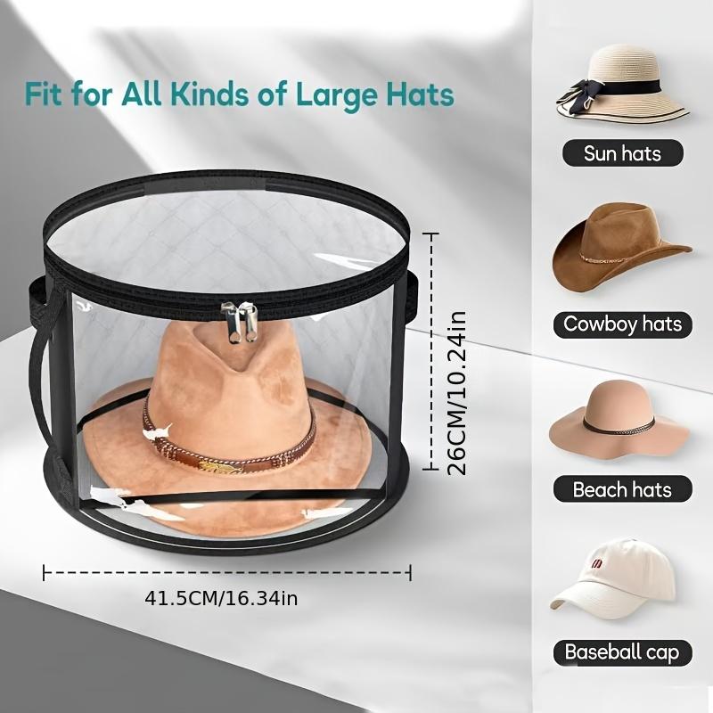 Simple Transparent Fashion Hat Storage Bucket Hat Storage Gods Beach Hat Storage Bag Stackable Round Brim Hat Storage Bag Visible Clothes Storage