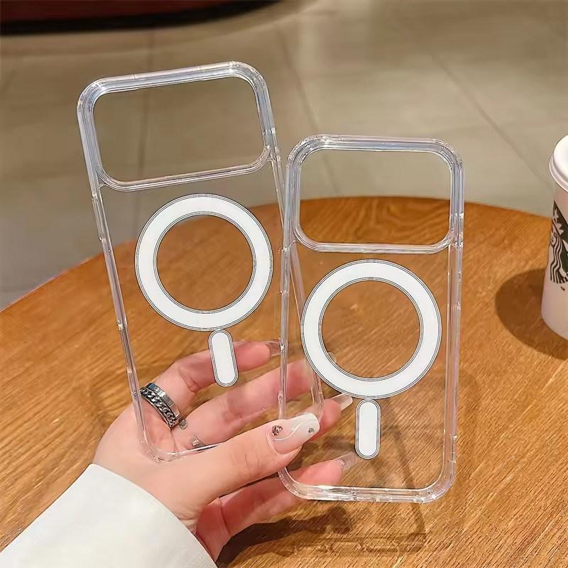Încărcare Wireless Magnetică de Lux pentru Husă Magsafe pentru iPhone 17 Air Pro Max Husă Spate Husă Transparentă