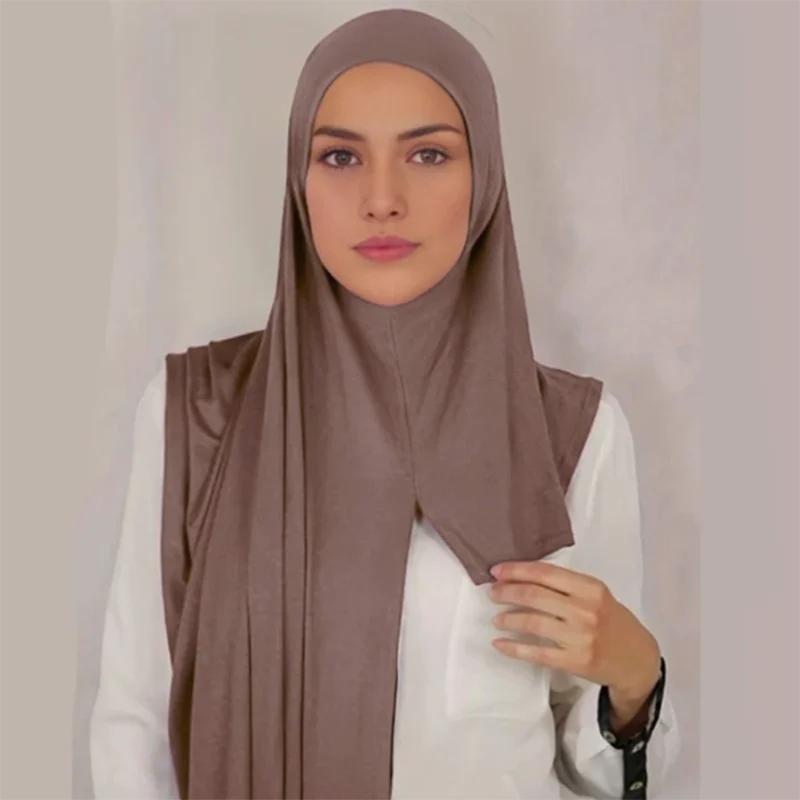 Jersey Hijab Instant Scarf Muslim Woman Bonnet Shawl Lady Long Wraps Church Prayer Turban Headband
