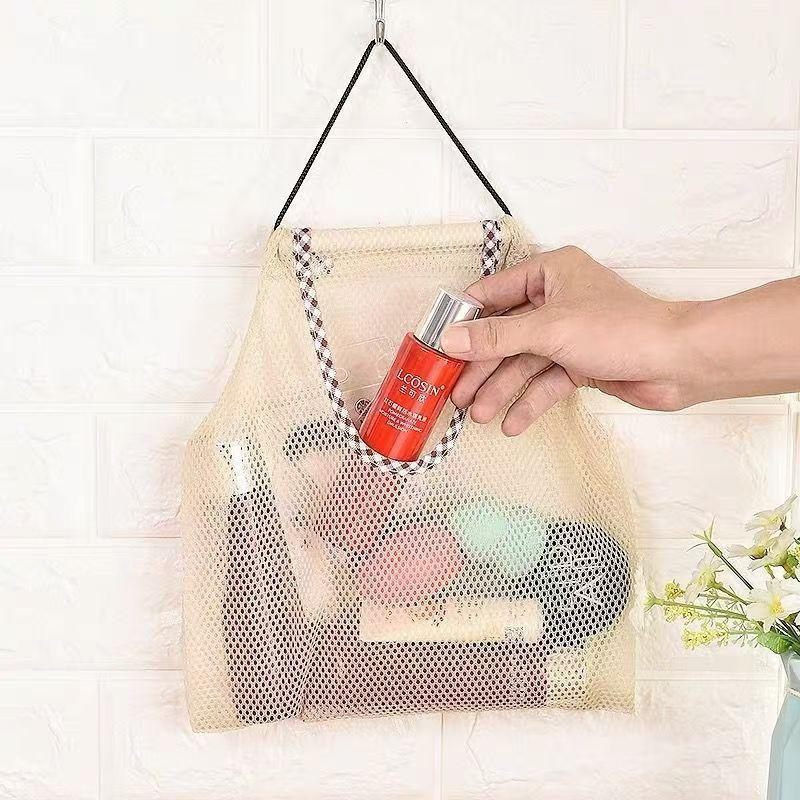 Hanging Mesh Produce Bags Reusable Fruit and Vegetable Storage Bags for Kitchen Wall Mounted Onion Garlic and Grocery Storage