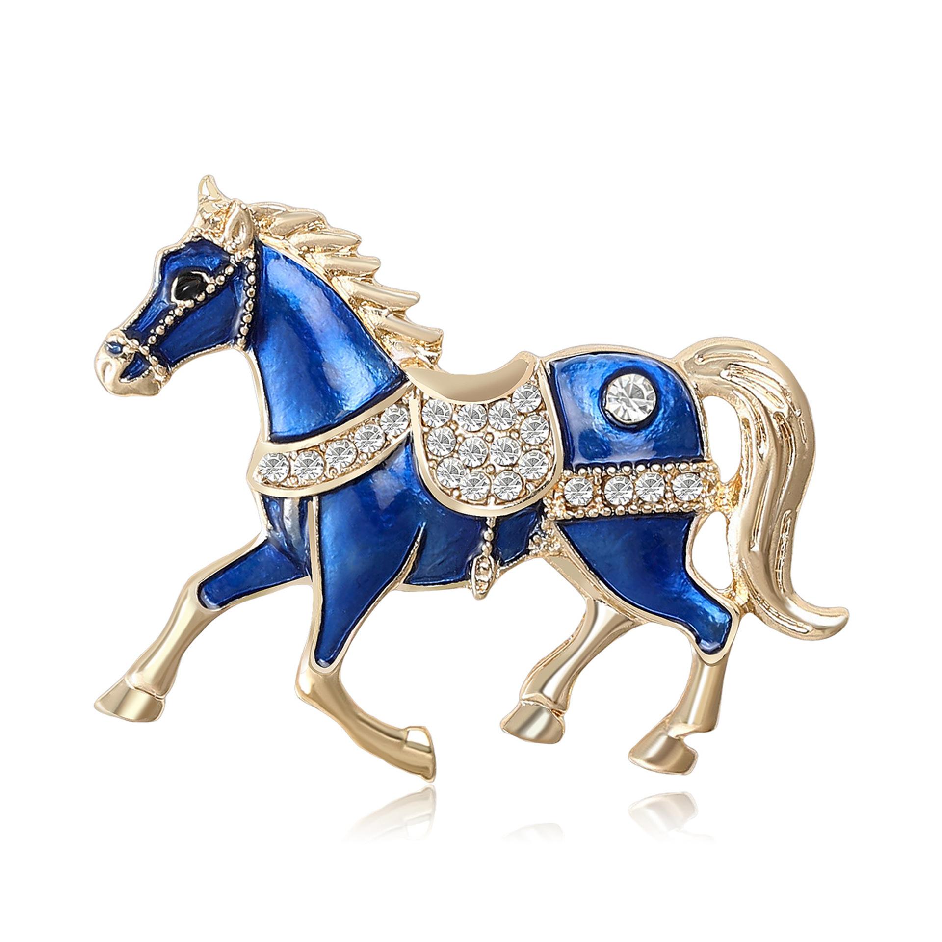 Horse Brooch for Women Unisex Enamel Animal Corsages Pins Gifts