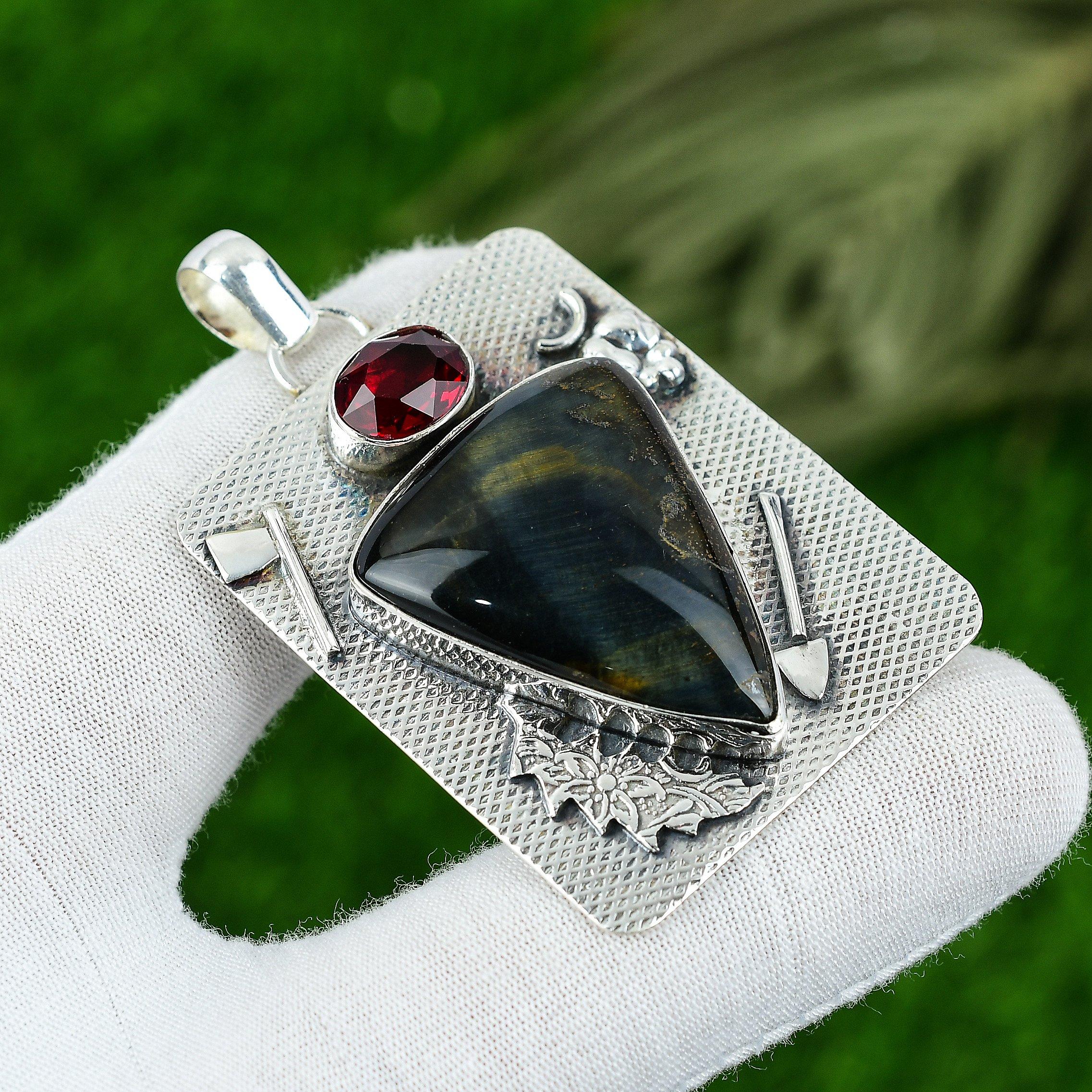 Birthday Gift For Her Natural Nellite Gemstone Pendant 925 Sterling Silver
